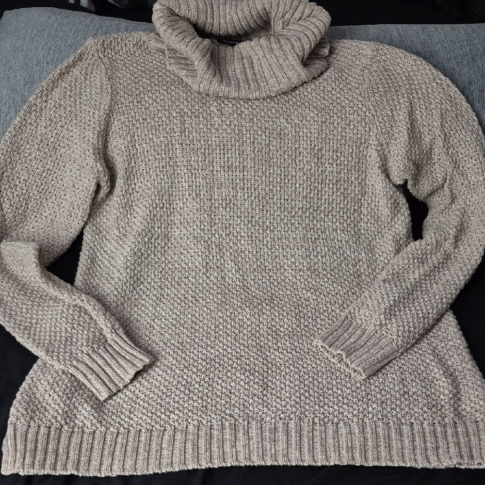 Hilary Radley Taupe Cowl Neck Sweater